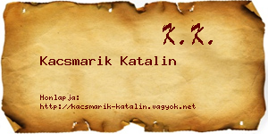 Kacsmarik Katalin névjegykártya