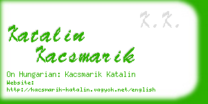 katalin kacsmarik business card